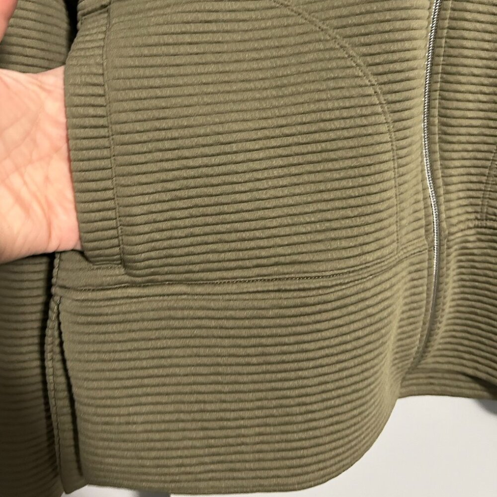 DKNY Women's Tech Ottoman Full-Zip Hoodie Sweatshirt Jacket Olive Size XS - Picture 6 of 12